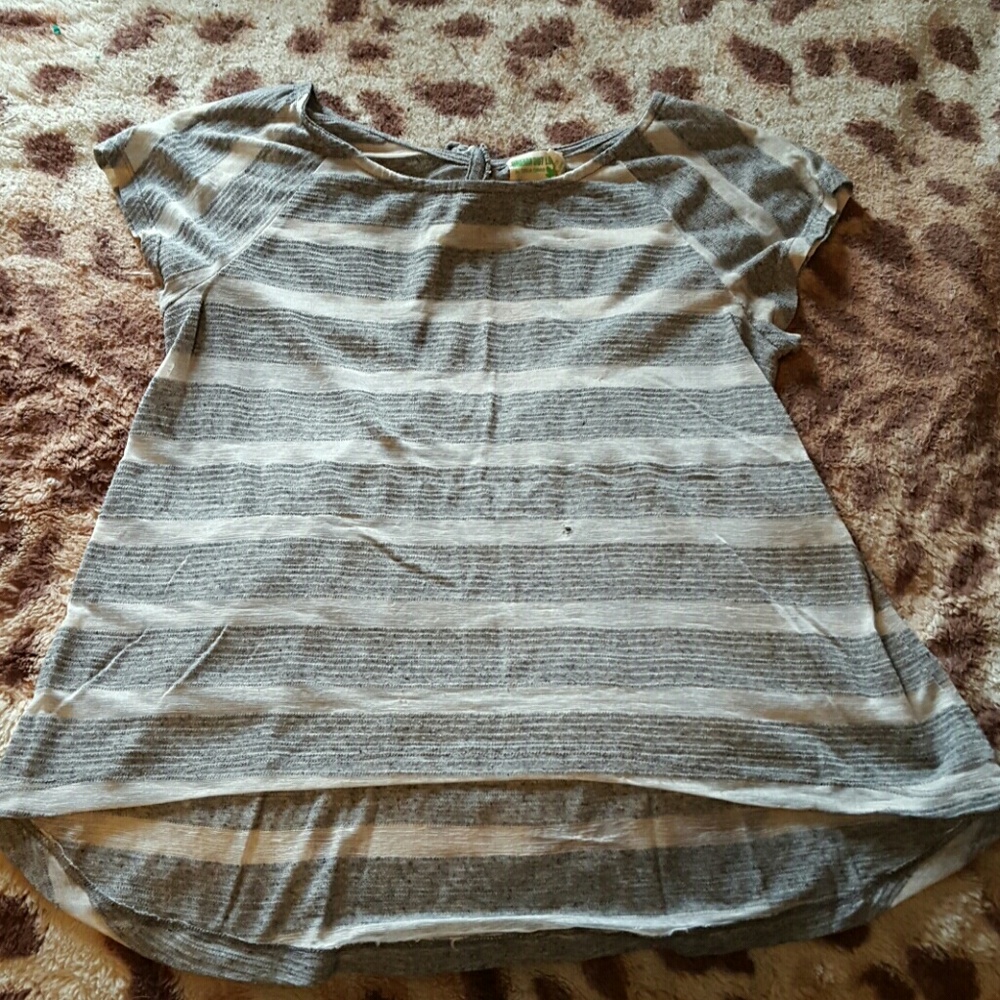 Grey Striped Peephole Shirt